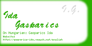 ida gasparics business card